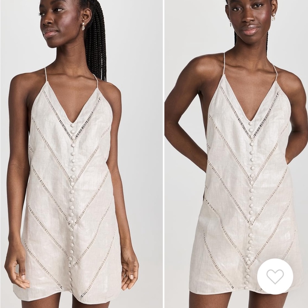 Like New Joslin Metallic Linen Mini Slip Dress